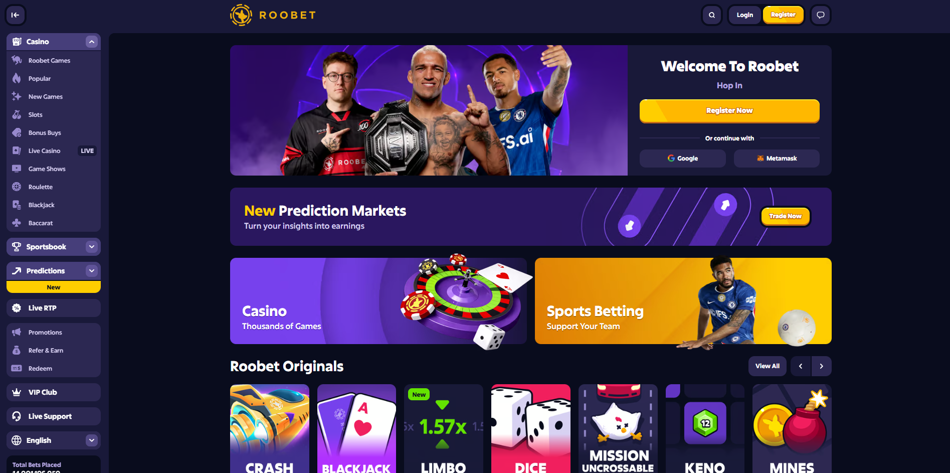 Roobet Review - platform screenshot
